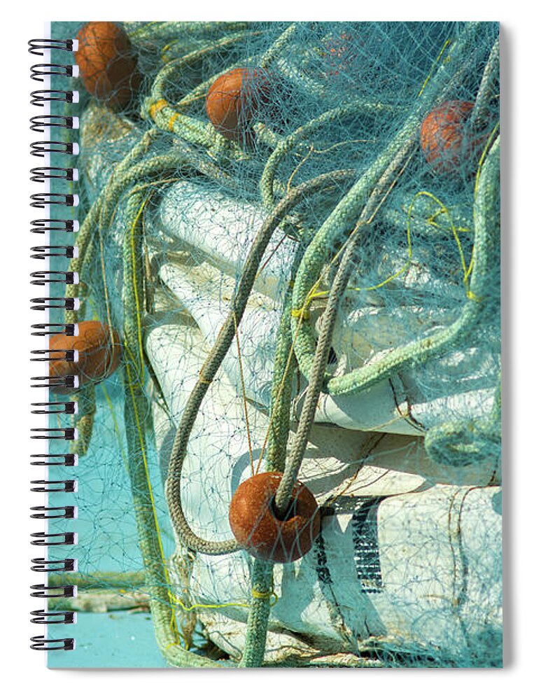 Knot Spiral Notebook featuring the photograph Greek nets by Stelios Kleanthous