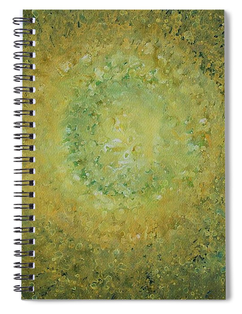 Green Day Spiral Notebook featuring the painting Green Day original painting by Sol Luckman