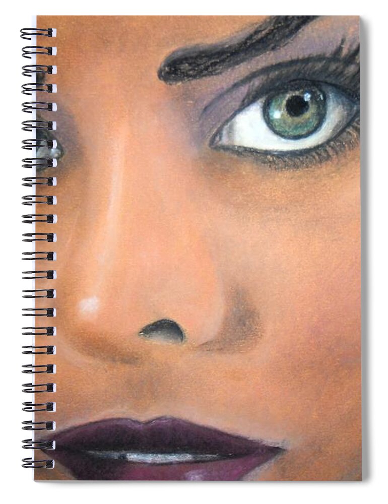  Spiral Notebook featuring the pastel Green eyes by Vesna Martinjak
