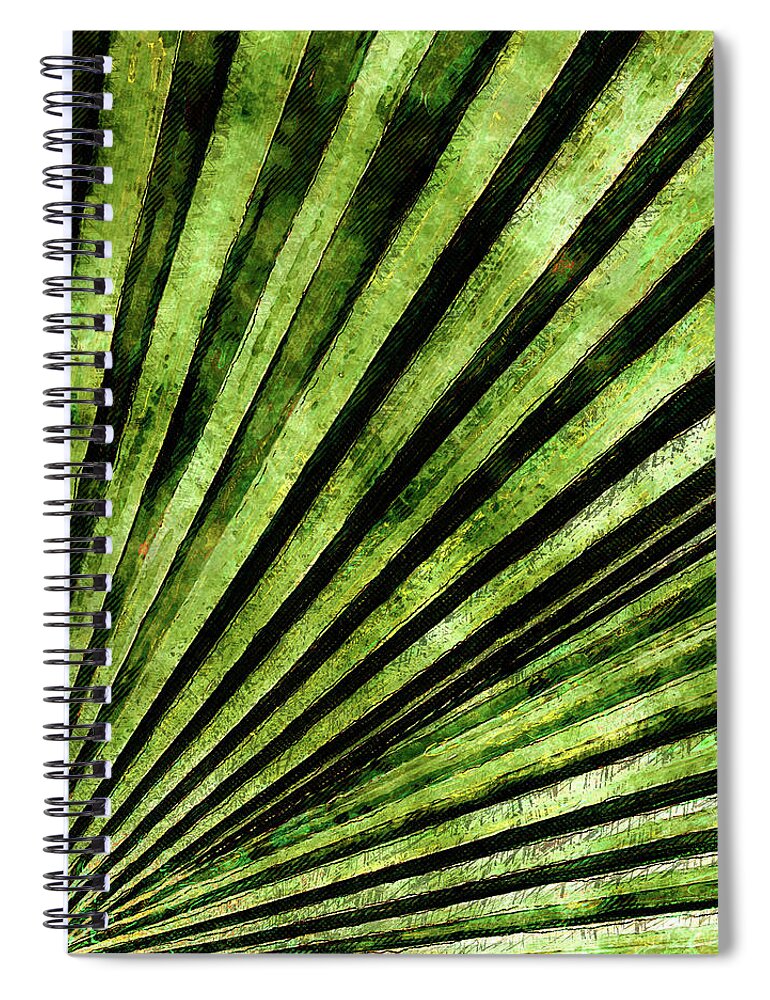 Palm Tree Spiral Notebook featuring the photograph Green Palm Tree Frond by Phil Perkins