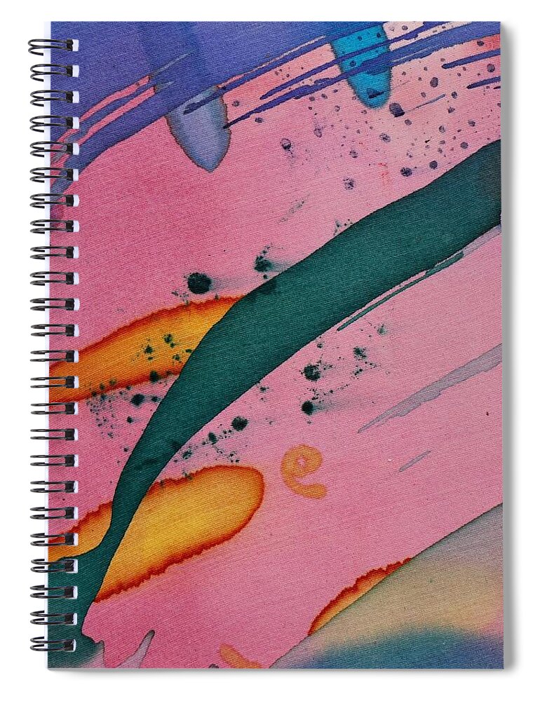  Spiral Notebook featuring the painting Green Stripe by Barbara Pease