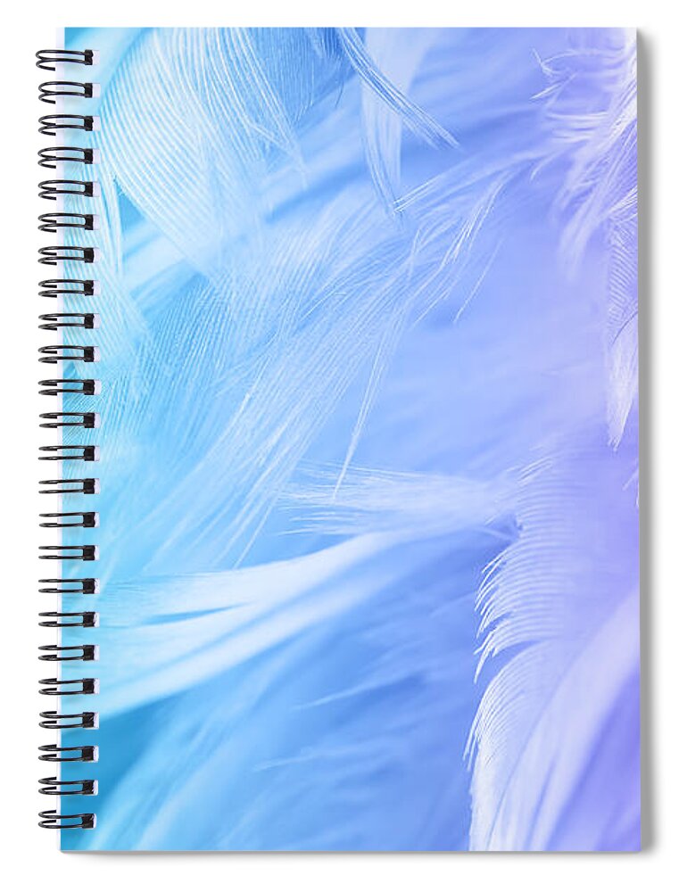 Green turquoise and blue color trends chicken feather texture background  Spiral Notebook by Nattaya Mahaum - Fine Art America