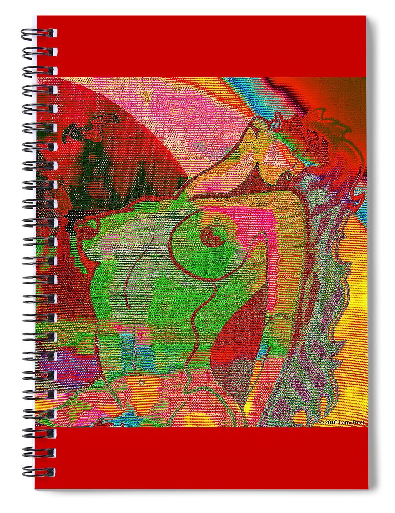Green Spiral Notebook featuring the digital art Green Vampiress by Larry Beat