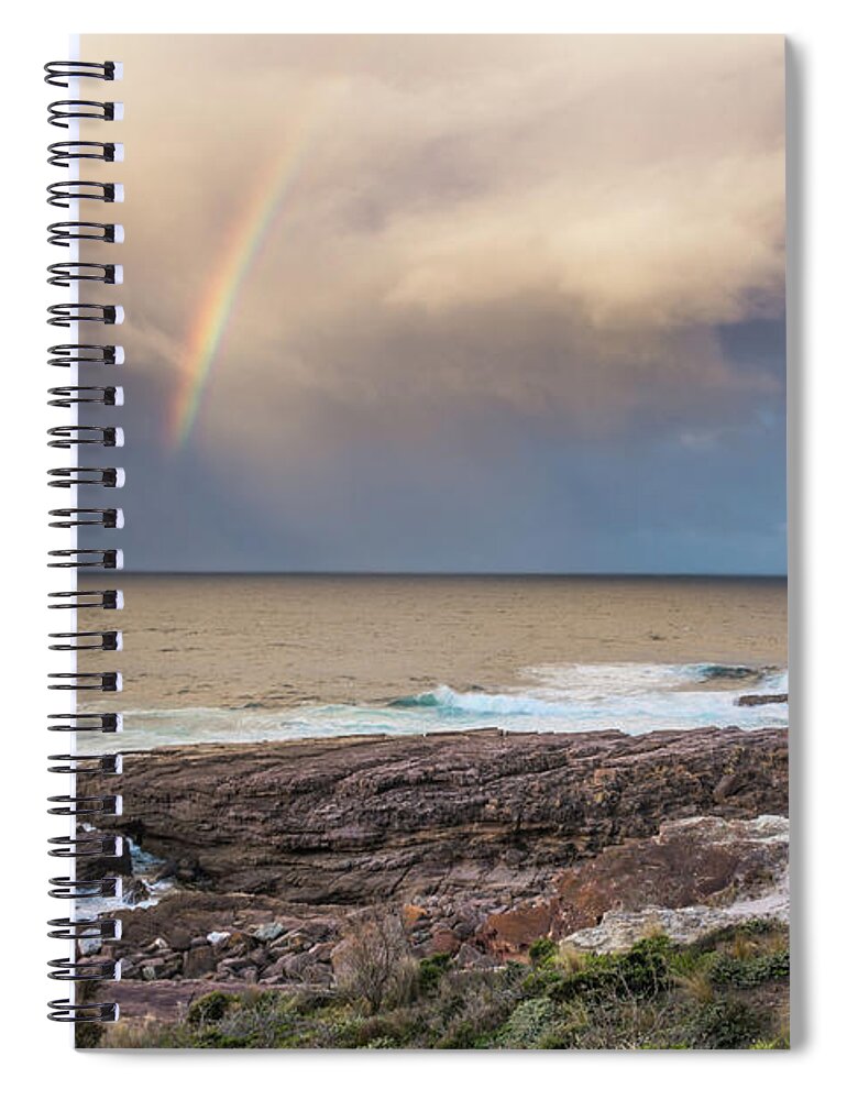 Greencape Spiral Notebook featuring the photograph Green Cape Rainbow by Racheal Christian