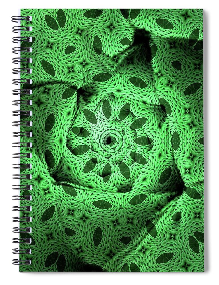 Abstract Spiral Notebook featuring the digital art Greenshine by Ronald Bissett