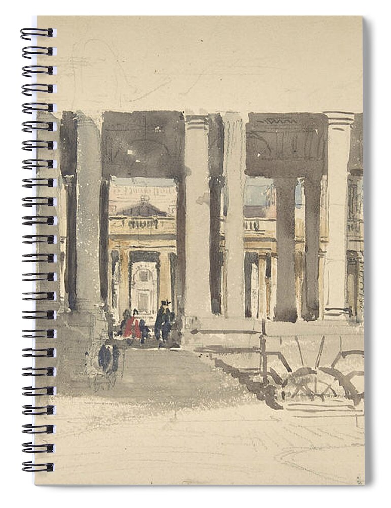 British Painters Spiral Notebook featuring the drawing Greenwich Hospital by David Cox