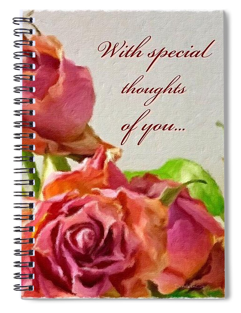 Greeting Spiral Notebook featuring the photograph Roses 1 by Diane Lindon Coy