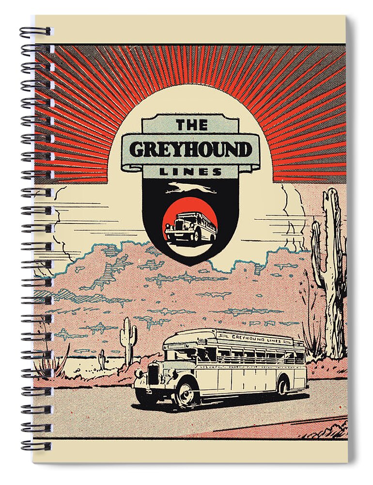 Transport Spiral Notebook featuring the photograph Greyhound Lines front 2 by Micah Offman