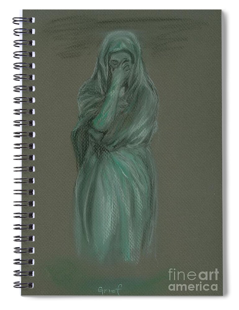 Sorrow Spiral Notebook featuring the pastel Grief by Christine Jepsen