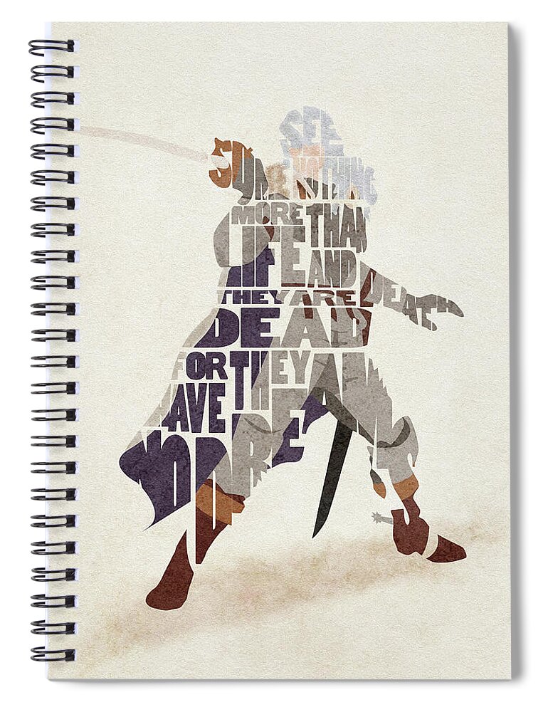 Griffith Spiral Notebook featuring the digital art Griffith Typography Art by Inspirowl Design
