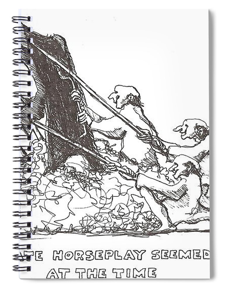 Grim Spiral Notebook featuring the drawing Grim Reaper by R Allen Swezey