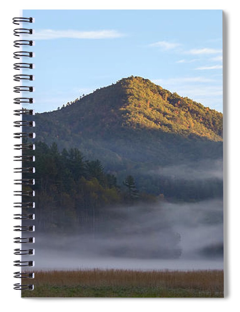 Mountains Spiral Notebook featuring the photograph Ground Fog in Cataloochee Valley - October 12 2016 by D K Wall