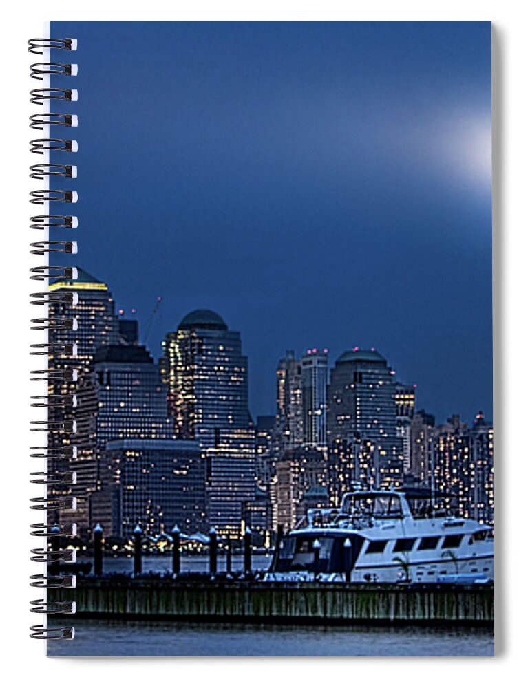9/11 Spiral Notebook featuring the photograph Ground Zero Tribute Lights and the Freedom Tower by Chris Lord