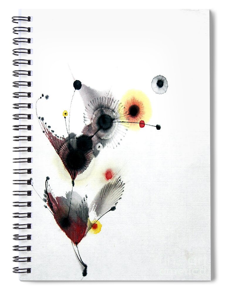 Abstract Painting Spiral Notebook featuring the painting Growing 14030091FY by Fumiyo Yoshikawa