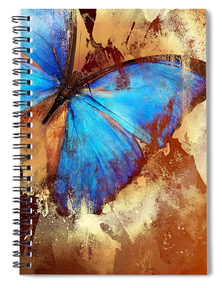 Abstract Spiral Notebook featuring the photograph Grunge Butterfly by Mark Belcher