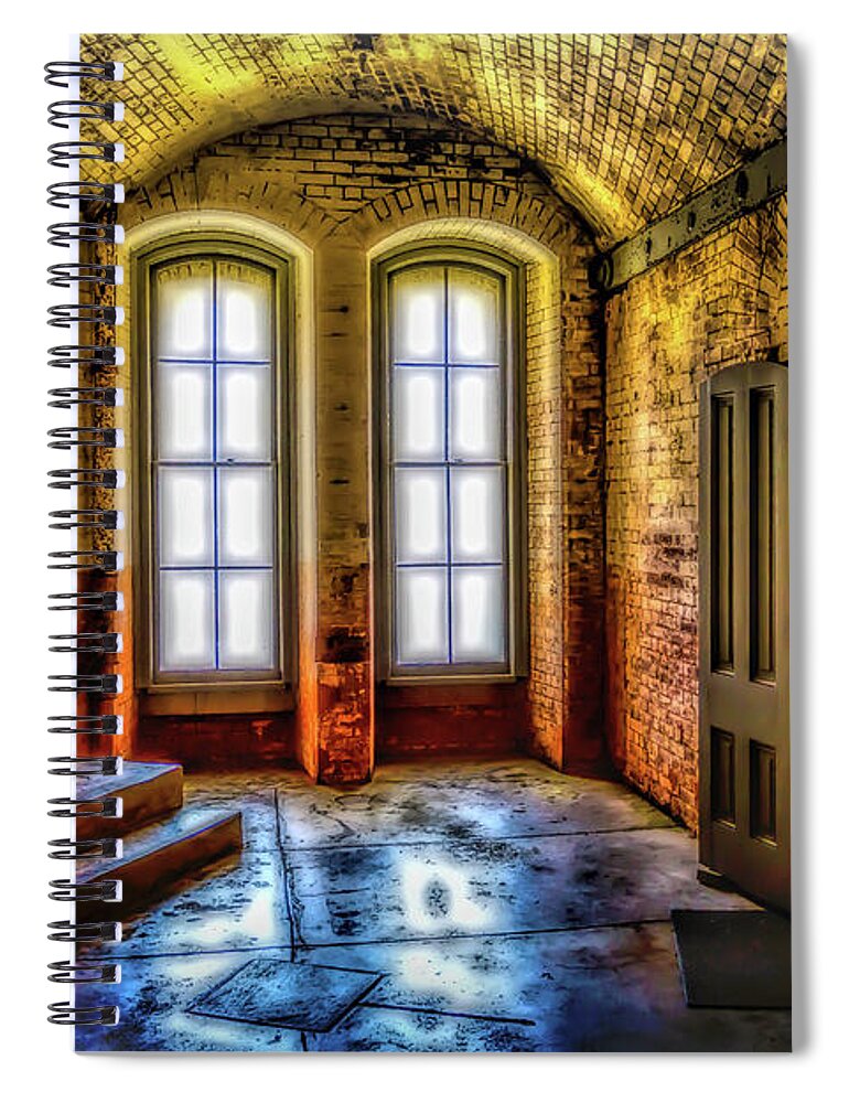 Brick Spiral Notebook featuring the photograph Grunge Room by Garry Gay