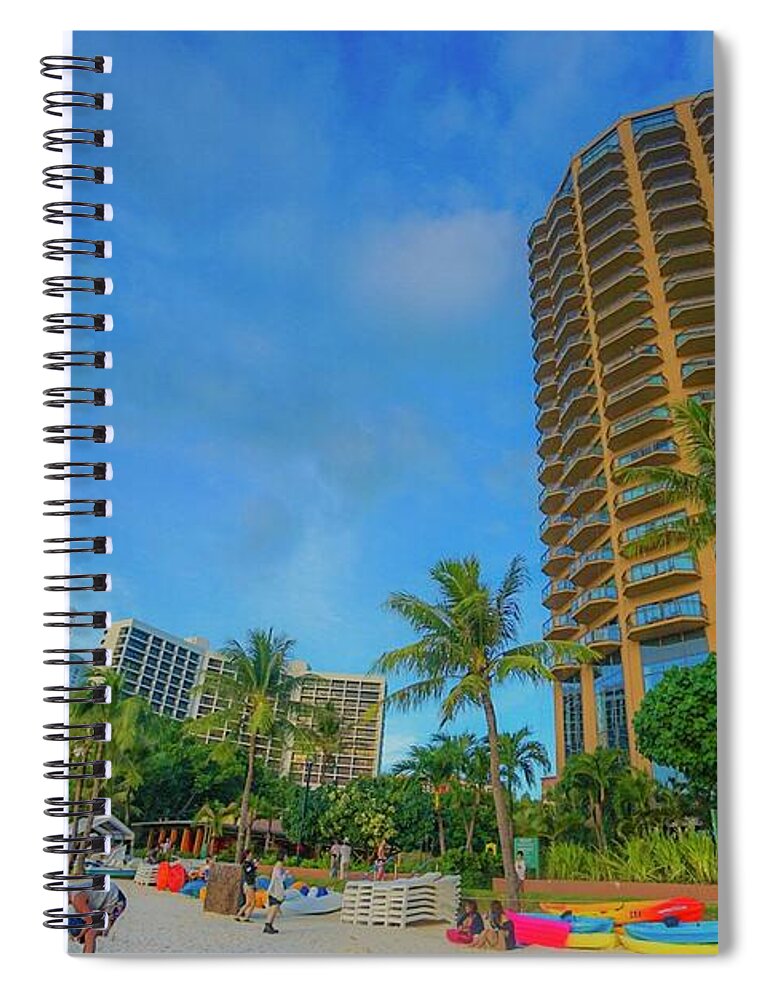 Usa Spiral Notebook featuring the photograph Guam Tumon Beach by Street Fashion News