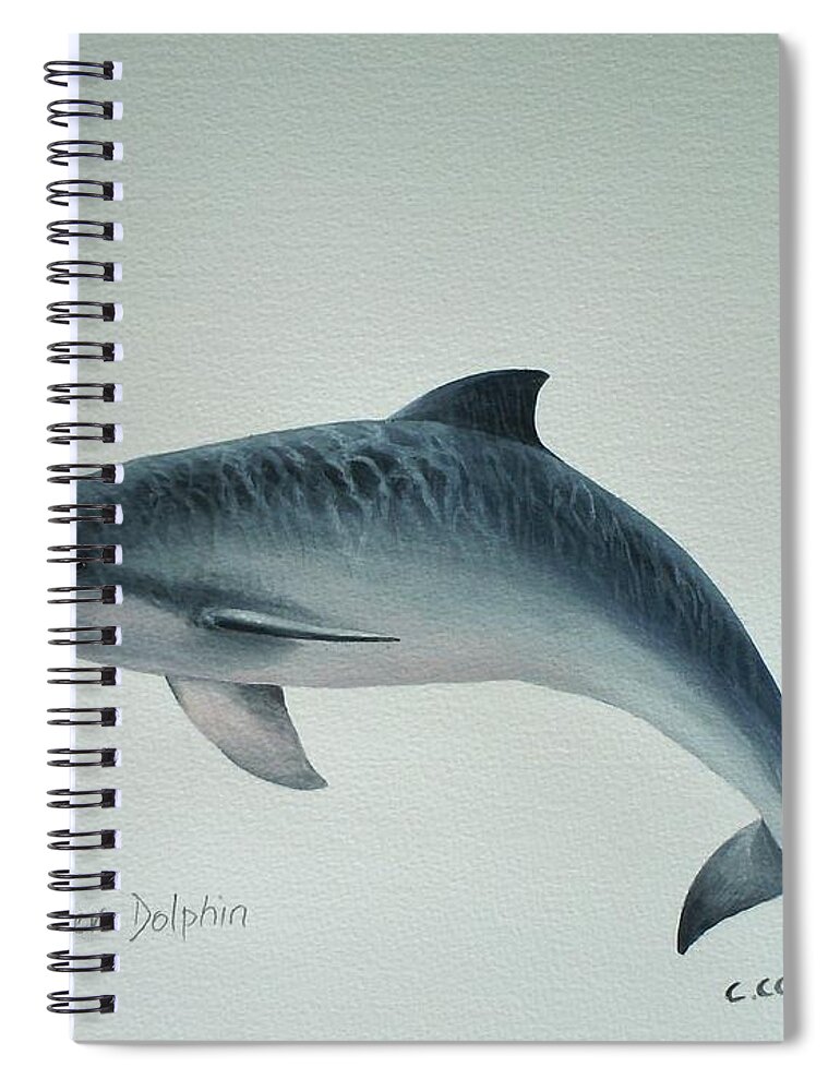 River Dolphin Spiral Notebook featuring the painting Guiana River Dolphin by Christopher Cox
