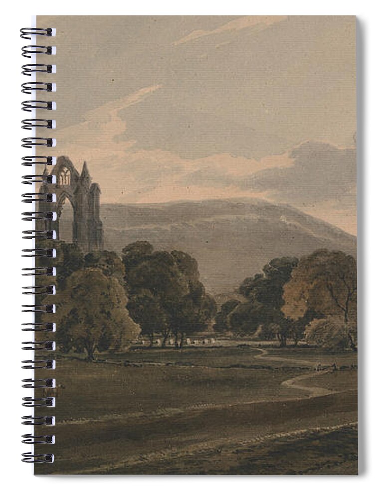 Thomas Girtin Spiral Notebook featuring the painting Guisborough Priory by Thomas Girtin