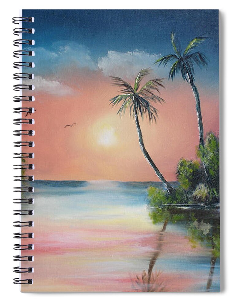 Sunset Spiral Notebook featuring the painting Gulf Coast Sunset by Susan Kubes