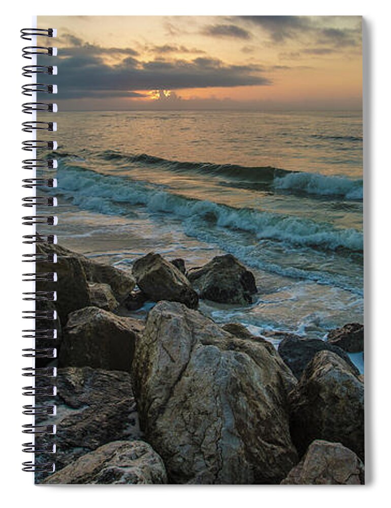 Alabama Spiral Notebook featuring the photograph Gulf Shores Morning waves by John McGraw