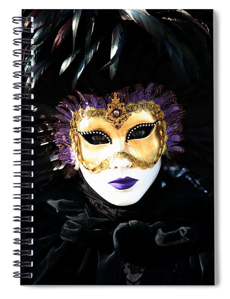 Venice Carnival Spiral Notebook featuring the photograph Gunilla Maria's Portrait 2 by Donna Corless