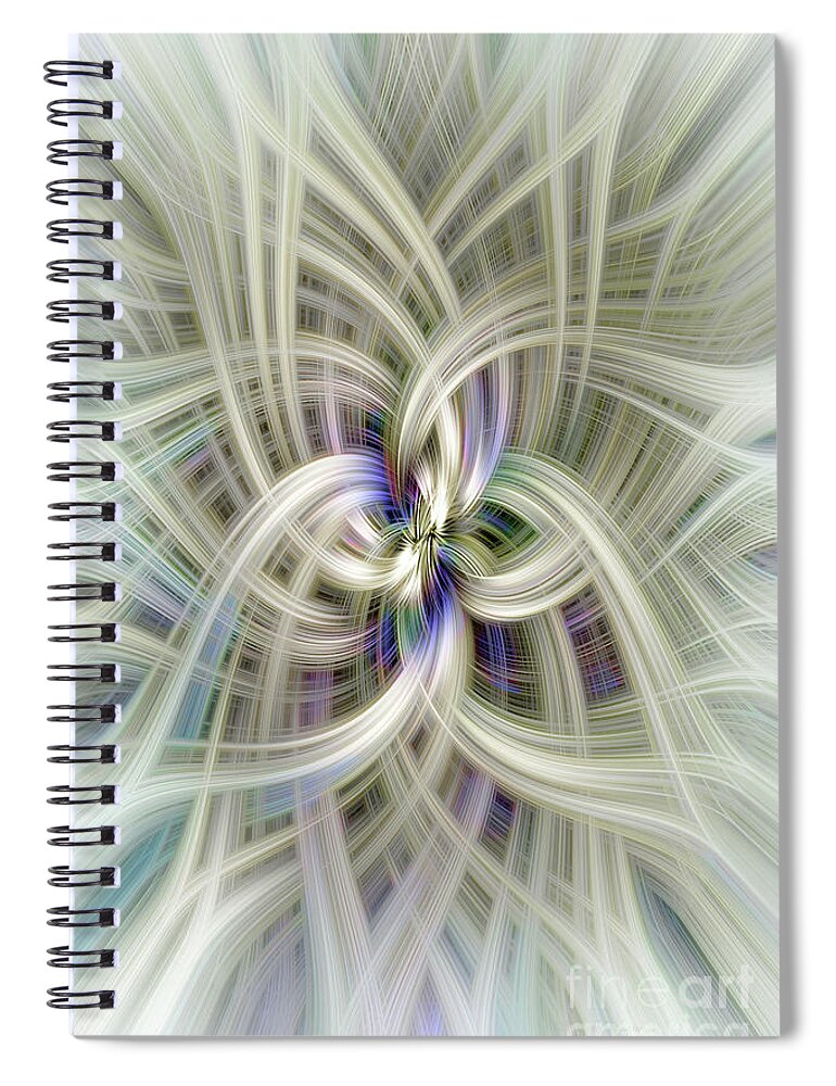 Pattern Spiral Notebook featuring the digital art Gypsophila Twirl by Elaine Teague