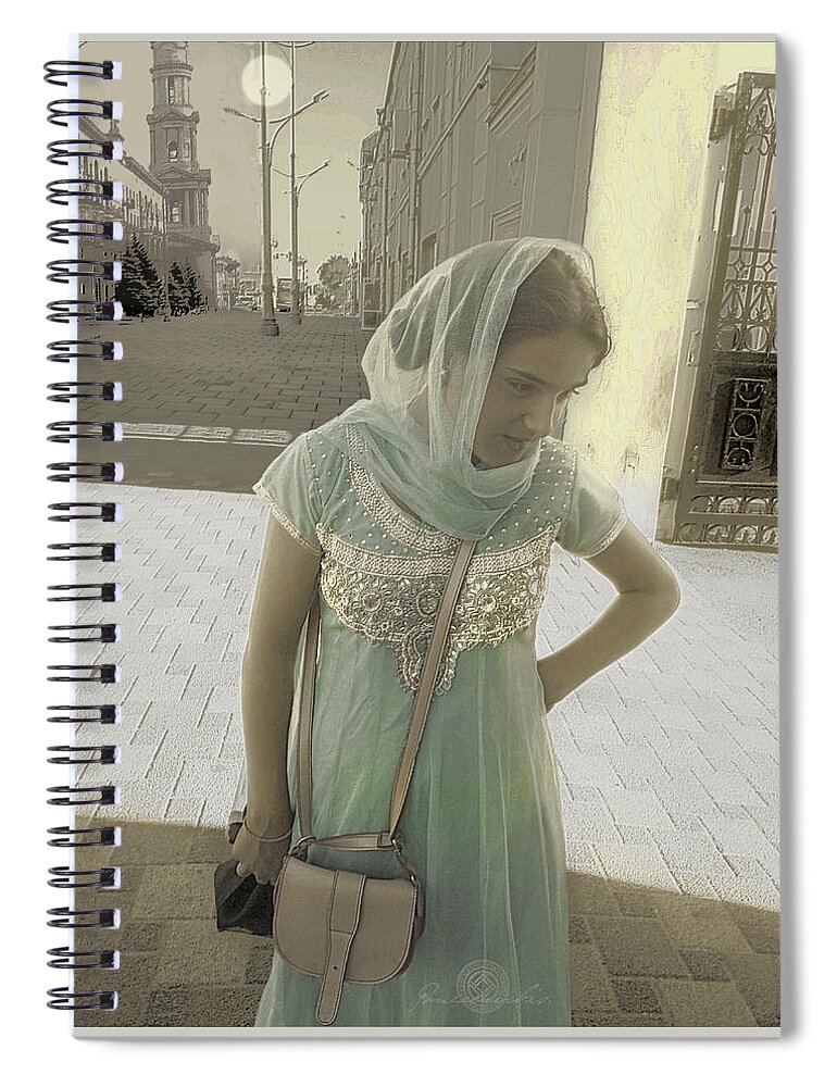 Portrait /panzzerirbis /digital Art Spiral Notebook featuring the digital art Gypsy Maiden. by Igor Panzzerirbis Pilshikov