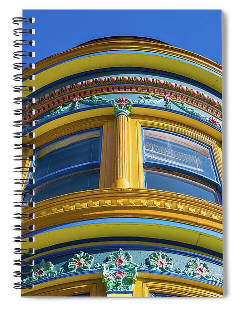 Architecture Spiral Notebook featuring the photograph Haight Ashbury Painted Victorian by David Smith