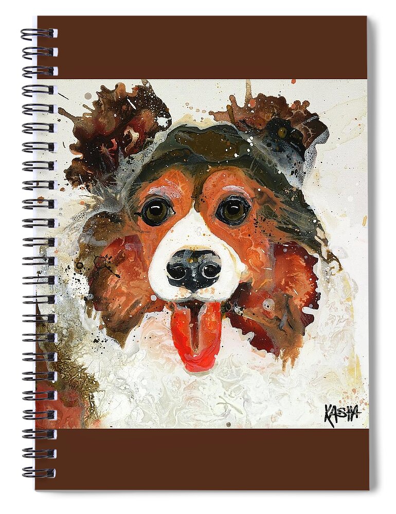 Dog Spiral Notebook featuring the painting Hair by Kasha Ritter