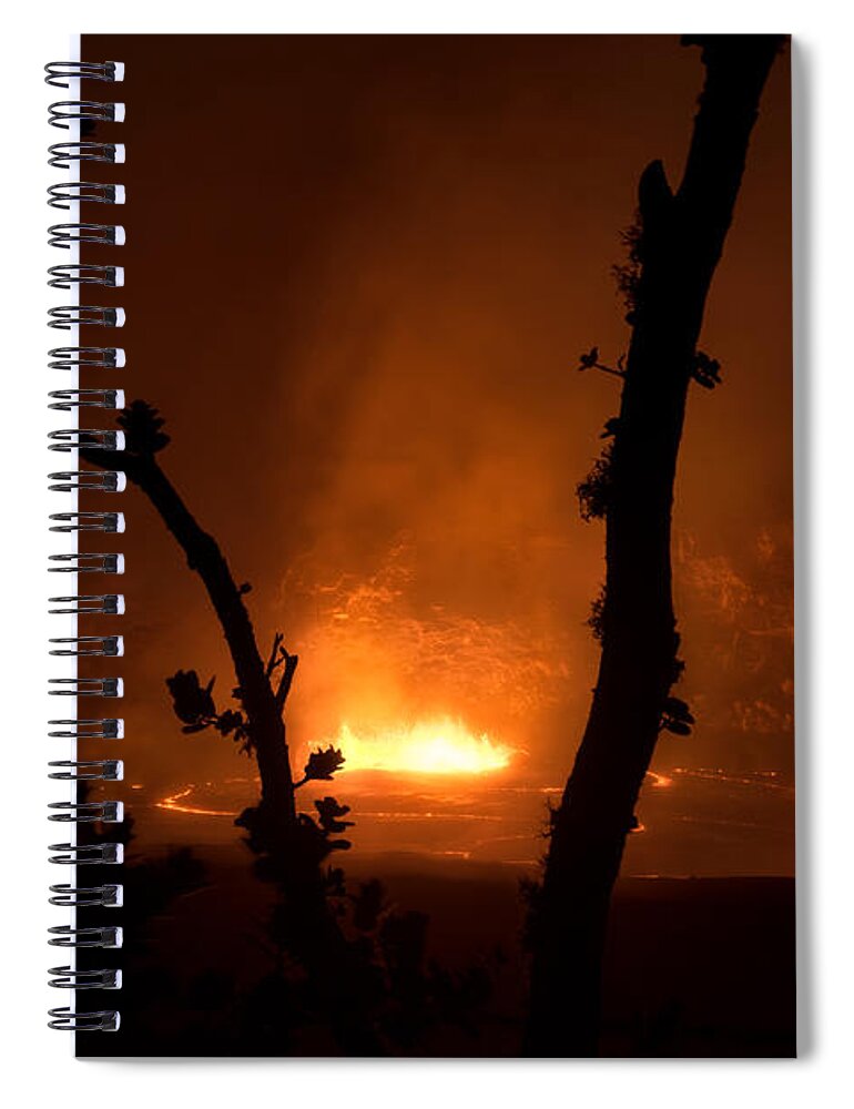 Halemaumau Crater Spiral Notebook featuring the photograph Halemaumau Crater by Christopher Johnson