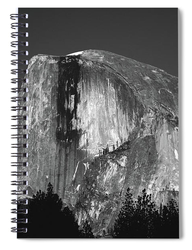 Half Dome Moonrise Spiral Notebook featuring the photograph Half Dome Moonrise by Raymond Salani III