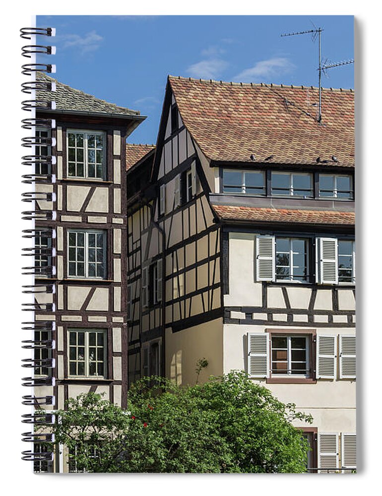 Alsace Spiral Notebook featuring the photograph Half Timber Pair by Teresa Mucha