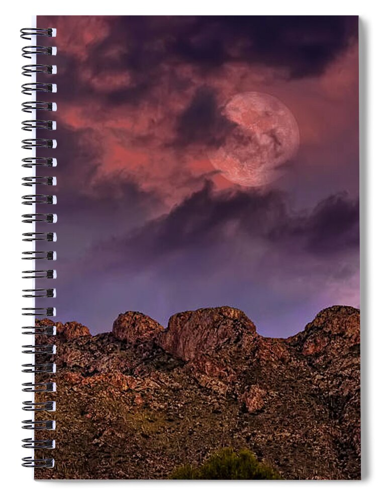 Oro Valley Spiral Notebook featuring the photograph Hallow Moon by Mark Myhaver