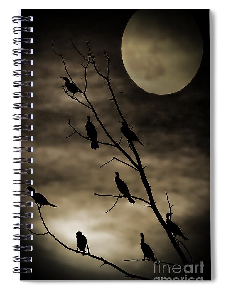 Halloween Spiral Notebook featuring the photograph Guardians of the Lake by Elizabeth Winter