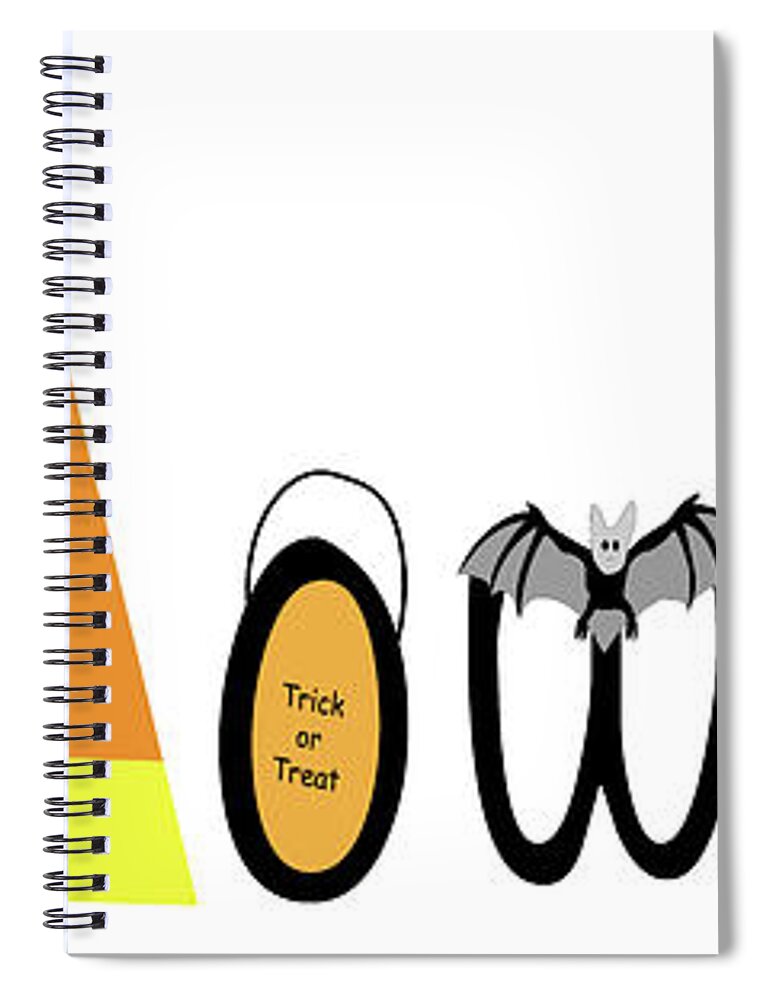 Illustration Spiral Notebook featuring the photograph Halloween illustrated by Karen Foley