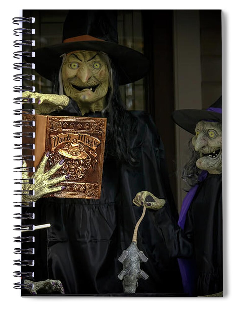 Halloween Spiral Notebook featuring the photograph Halloween Witches on Tillson Street by LeeAnn McLaneGoetz McLaneGoetzStudioLLCcom