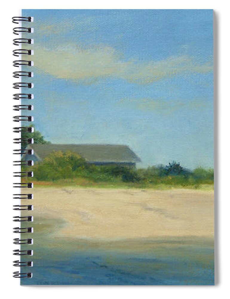 Landscape Spiral Notebook featuring the painting Hamptons Beach House by Phyllis Tarlow