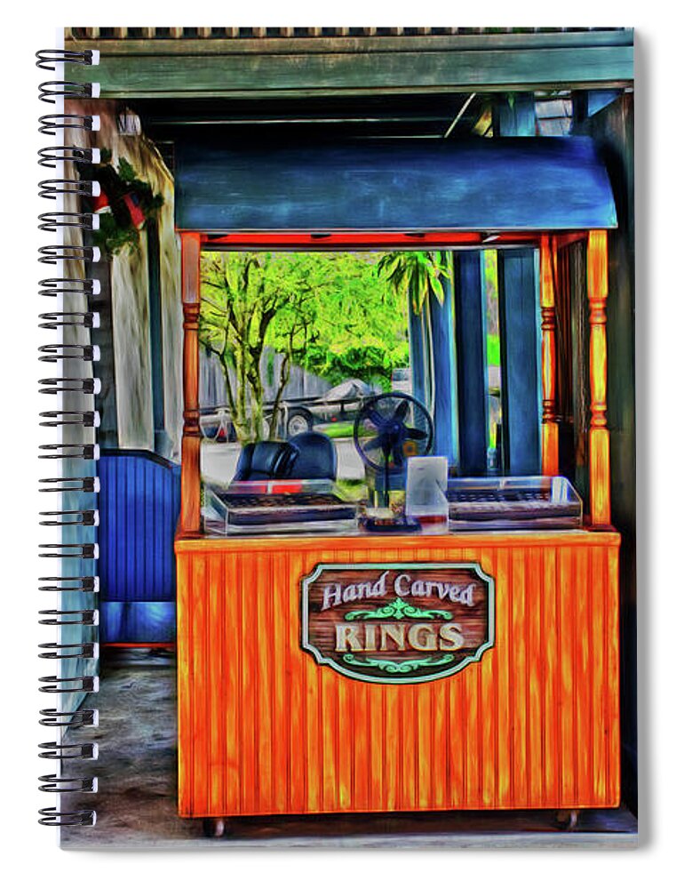 Saint Augustine Florida Spiral Notebook featuring the photograph Hand Carved Rings by Gina O'Brien