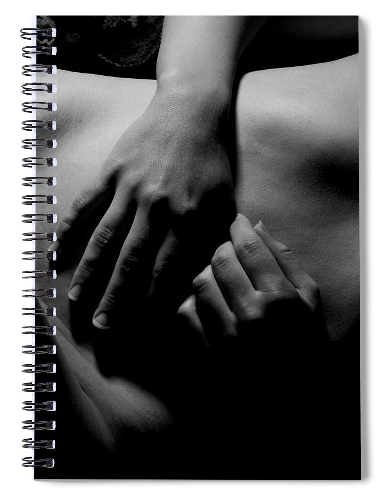 Nude Spiral Notebook featuring the photograph Hands At Rest by Joe Kozlowski