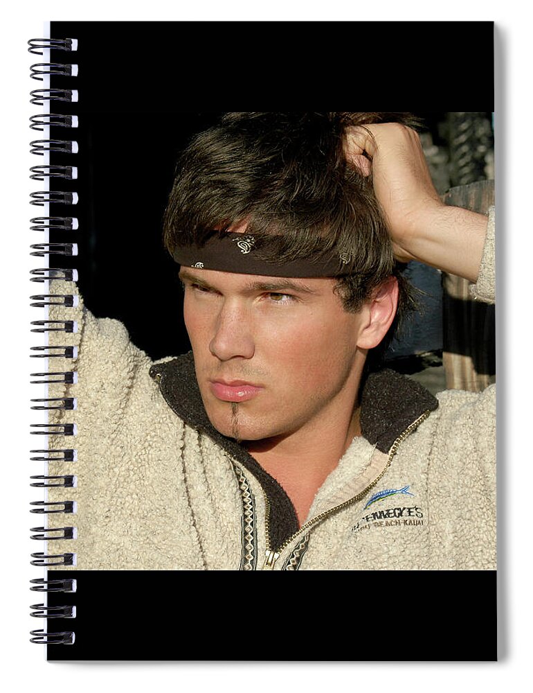 Handsome Spiral Notebook featuring the photograph Handsome Man on Ski Slopes by Gunther Allen