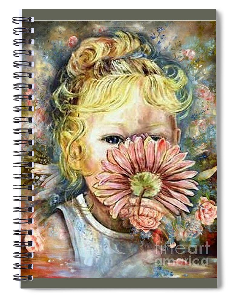 Hannah Spiral Notebook featuring the painting Hannah by Ryn Shell