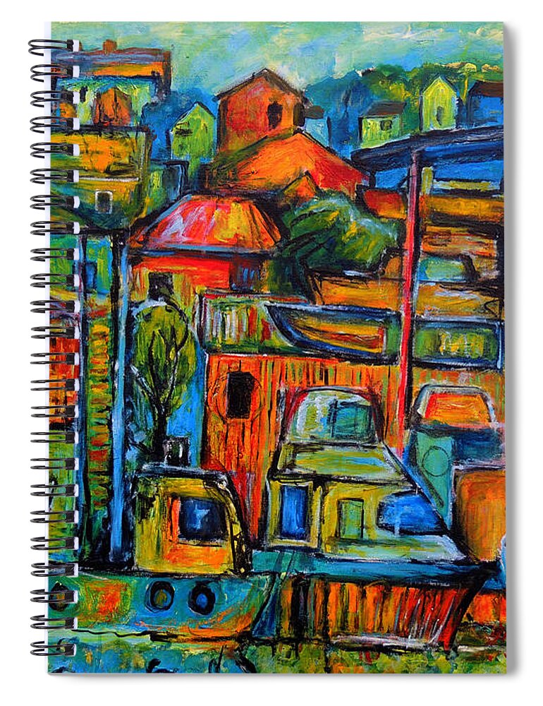 Art Spiral Notebook featuring the painting Happiness by Jeremy Holton