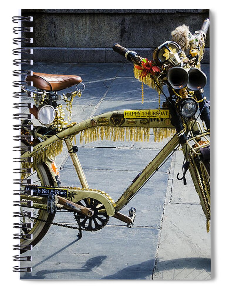 Happy Bike Spiral Notebook featuring the photograph Happy Bike by Garry Gay