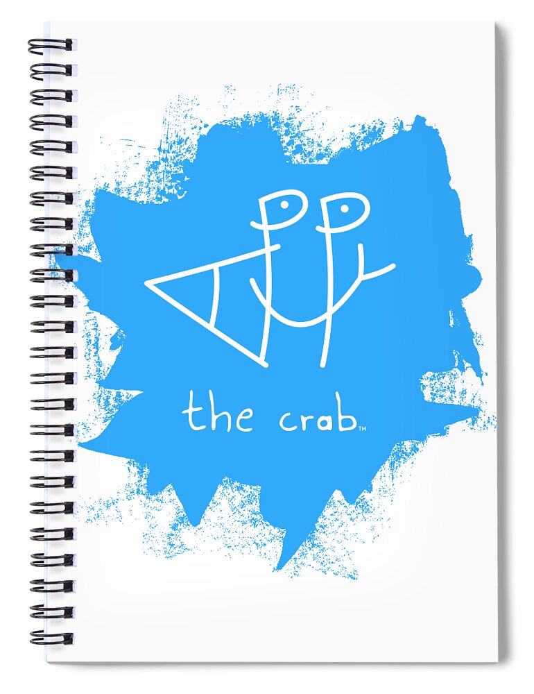 Happy Spiral Notebook featuring the mixed media Happy the Crab - blue by Chris N Rohrbach