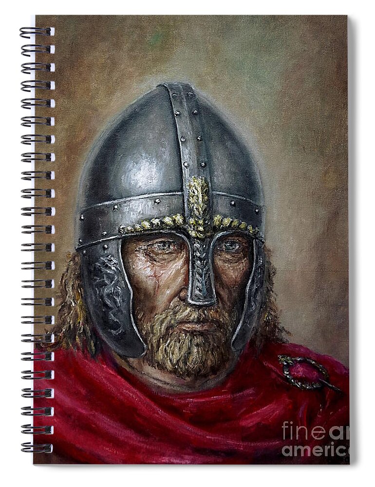 Warrior Spiral Notebook featuring the painting Harald Hardrada by Arturas Slapsys