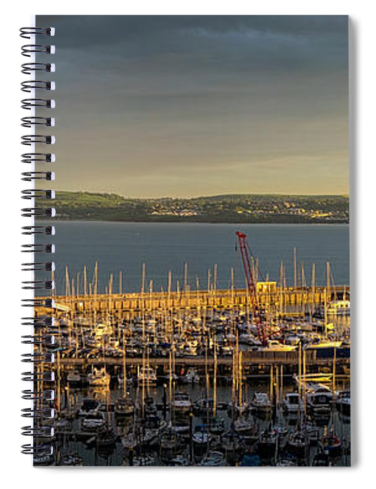 Nag004502 Spiral Notebook featuring the photograph Harbor Light by Edmund Nagele FRPS
