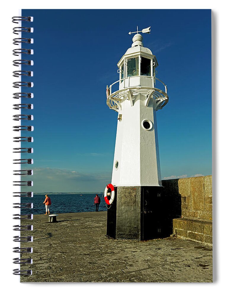 Britain Spiral Notebook featuring the photograph Harbour Lighthouse - Mevagissey by Rod Johnson