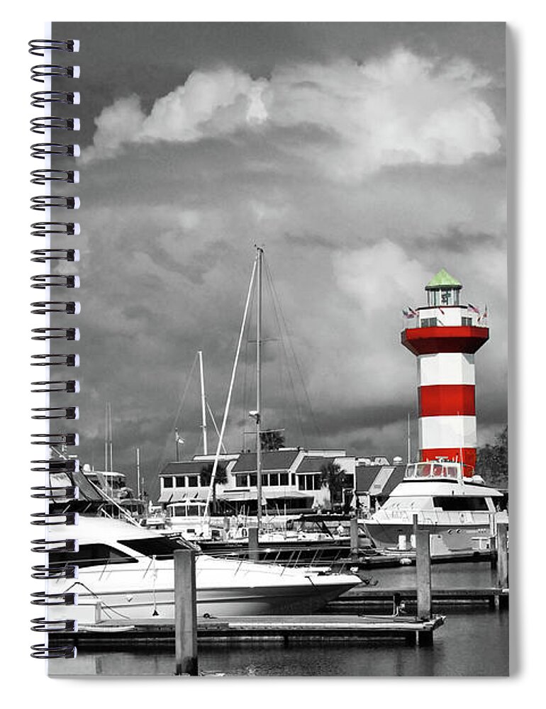 Lighthouse Spiral Notebook featuring the photograph Harbourtown Clouds by Jerry Griffin