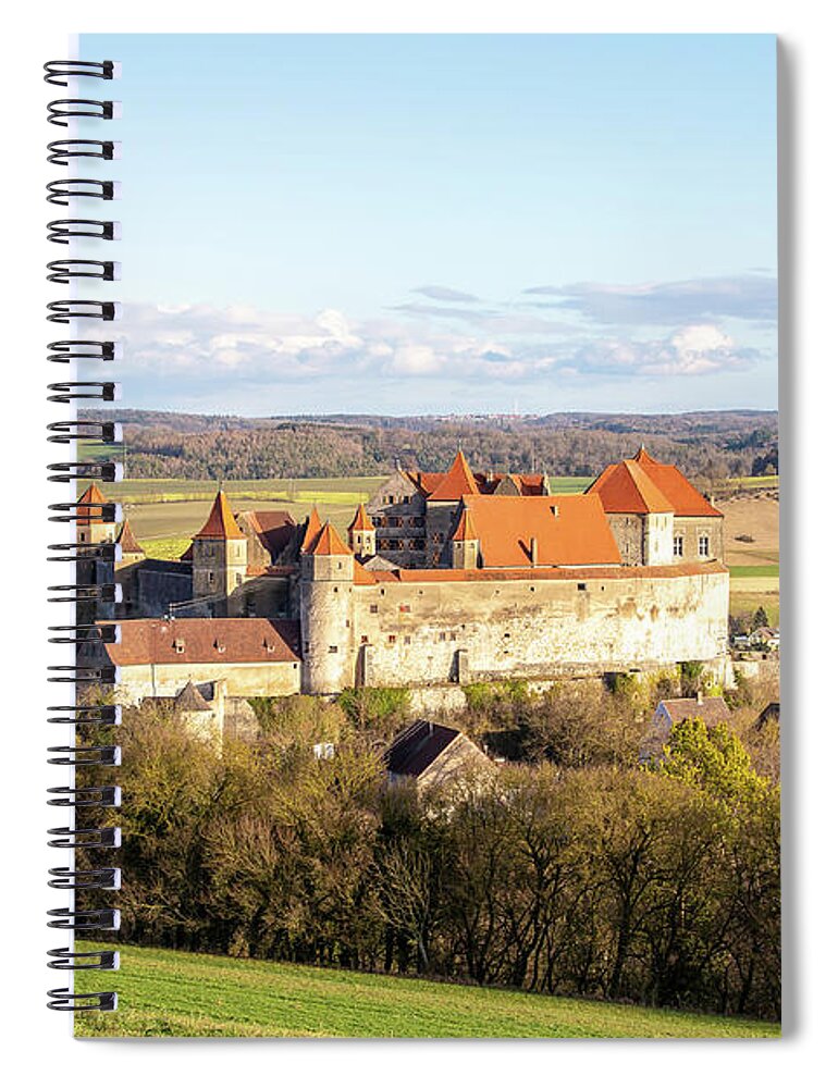 Photosbymch Spiral Notebook featuring the photograph Harburg Castle by M C Hood